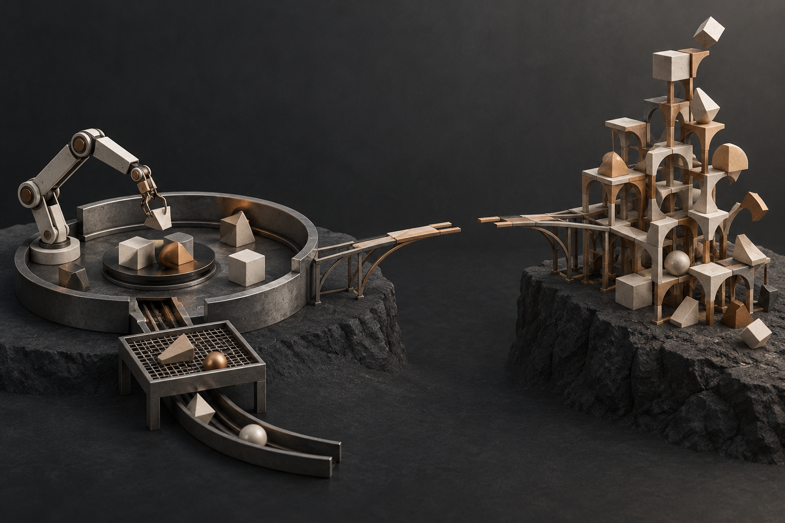 Automated Experiments Have a Closed Loop; Compounding Gains in Intelligence Remain Unproven: concept illustration